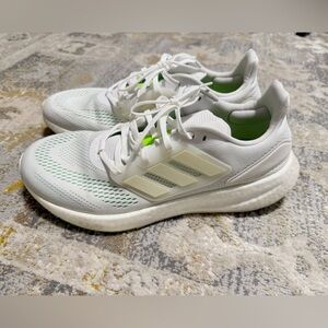 Adidas Men's Pureboost 22 White/Cloud White/Beam Green Athletic Shoes Sz 13